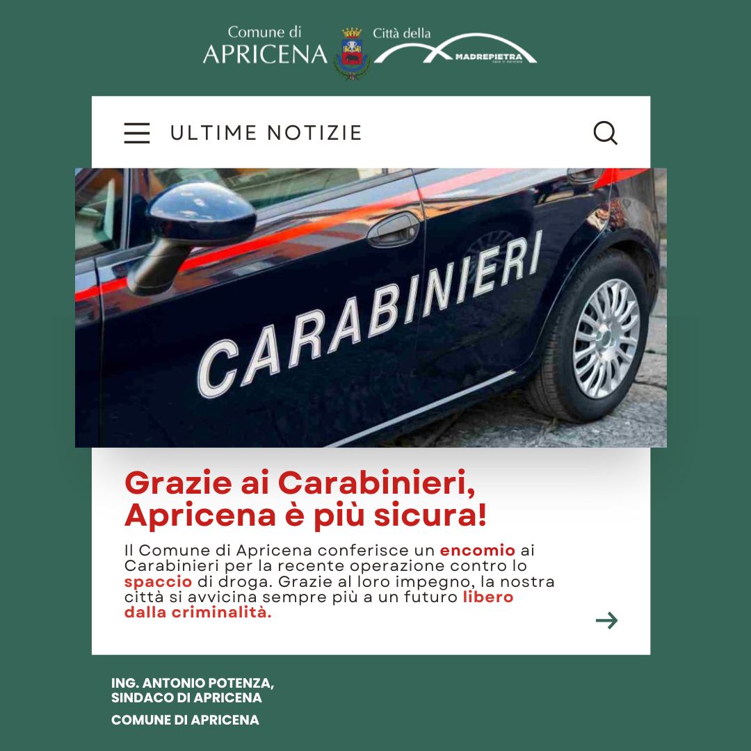 encomio ai carabinieri